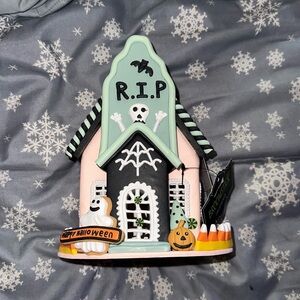 Halloween Gingerbread Spooky Haunted House LED Light Up 10” Broomstick Blvd 2024